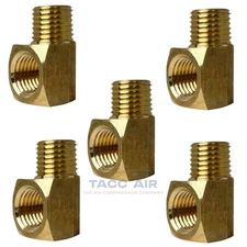 5 Pack 1/4" NPT Brass Street Elbow 90 Degree Pipe Thread Fitting Male Female