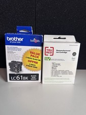 Brother LC61BK & LC203BK Black Ink Cartridge Lot of 2 Genuine OEM New Sealed