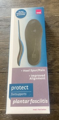 Medi Protect Footsupports Plantar Fasciitis Insoles For Men Size 13 to 14.5 New!