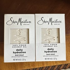 Lot of 2: Shea Moisture 100 Virgin Coconut Oil Daily Hydration Bar Soap 8 oz