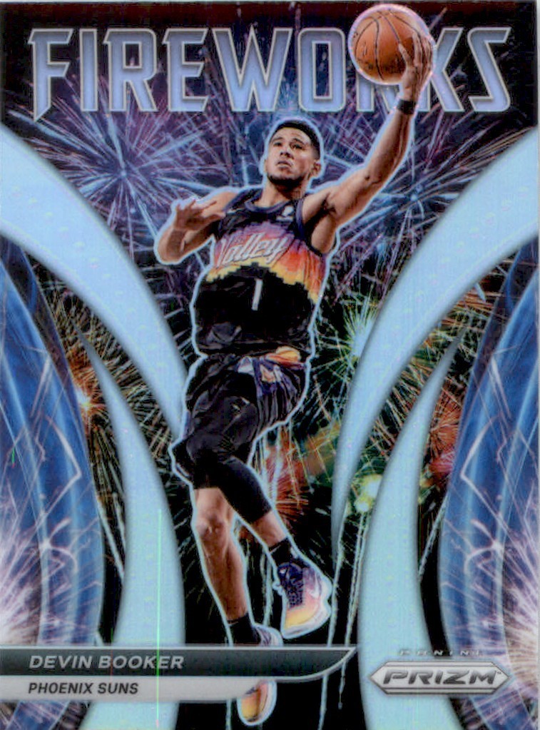 2021-22 Panini Prizm - Fireworks Devin Booker #19 Silver Prizm