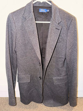 Polo Ralph Lauren Women  s Blazer Size 2 Gray Cotton Blend Knit 2 Button