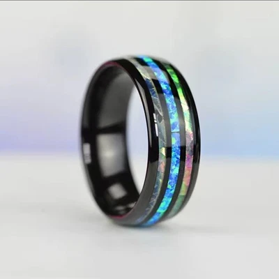 NEU & TRENDY Wolfram-Ring , Gr. 9, 10, 11, 12 Unisex, Herren, Opal, Abalone - Bild 1 von 4
