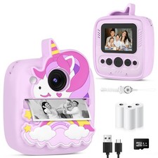 Instant Print, Christmas Birthday Gifts for Gils Age 3-8, 48MP 1080P Childre...