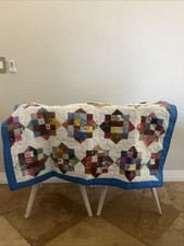 44 x 36 Antique Vintage Crib Nursery Bedding Quilt Handmade Patchwork Stars