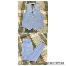 ASOS Design Polyester Blend 2 Piece Formal Suit - Light Blue - Size 40”/W32