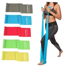 5 Pcs Professional Resistance Bands. Latex-Free, Elastic 4.9FT 5 Colour Set