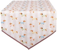 Clayre & Eef PAP65 TischläUfer Beige Rosa 50X160 Cm