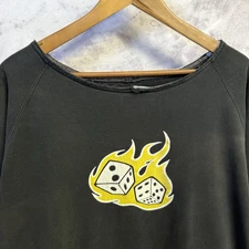 Vintage Top Heavy Sweatshirt Y2K Dice Flames JNCO Style XXL 27x26