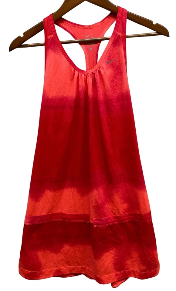 Nike Dress Women’s Medium Orange Zip Pocket Racerback Dri Fit - Image 2 of 4