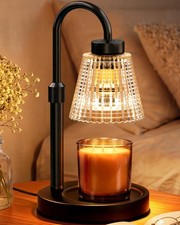 Candle Warmer Lamp with Timer and Dimmer, Adjustable Height Electric Candle W...