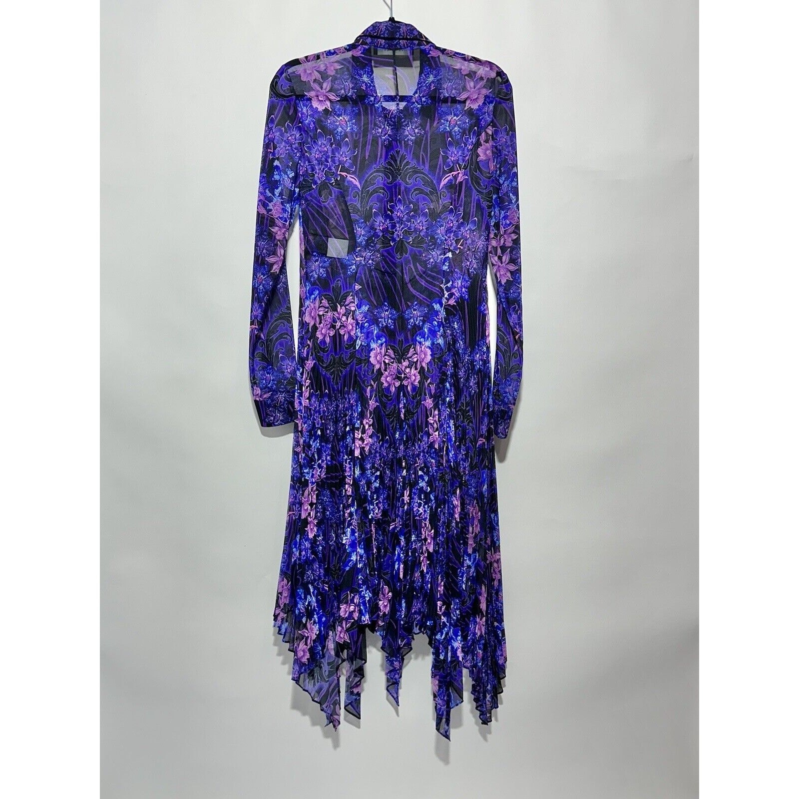NWT Versace 40 US 4 Runway SS23 Plisse Dress All Over Orchid Purple $5,425 image 7
