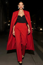 Red Women Suits Long Jacket Modern Fashion Jacket Ladies Dinner Party Outfits