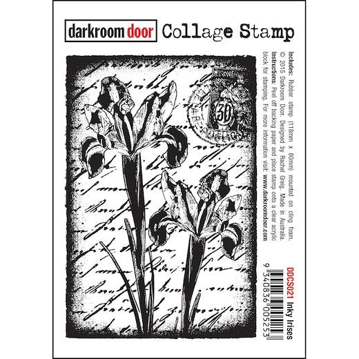 Darkroom Door Collage Cling Rubber Stamp - DDCS021 Inky Irises