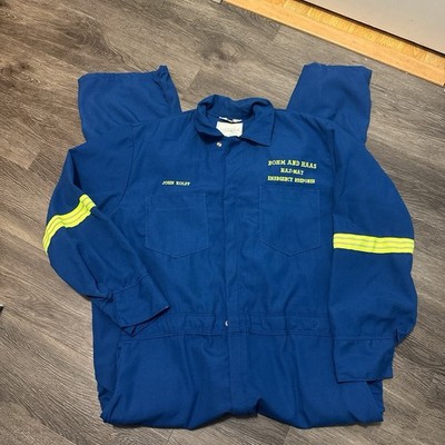 Nomex IIIA Aramid Coveralls Men s Large Has-mat Emergency Response Embroidered