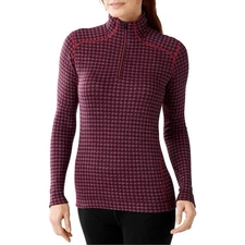 Smartwool Womens Merino 1/4 Zip Baselayer Pullover Merino Wool Hiking Purple M