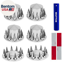 32/33Mm Semi Truck Lug Nut Covers Wheel Covers Kit with 2 Front  4 Rear, ABS Ch