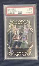 2021 Panini Select - Club Level Nico Collins #269 Zebra Prizm Die-Cut (RC)