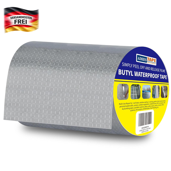 Adhes Butylband DichtungsbäNder 100Mm X 5M | Silber Aluminiumfolie Tape Wasserfe-image