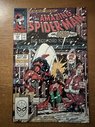 Amazing Spider-Man 314 McFarlane Christmas Cover High Grade NM 1989