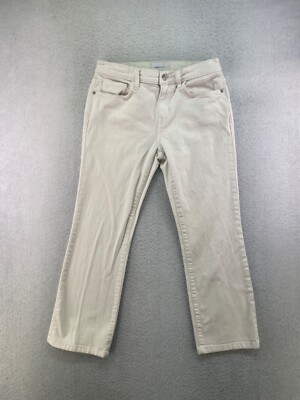 Current Elliot Womens Size 27 White Mid Rise Straight Crop Denim Jeans