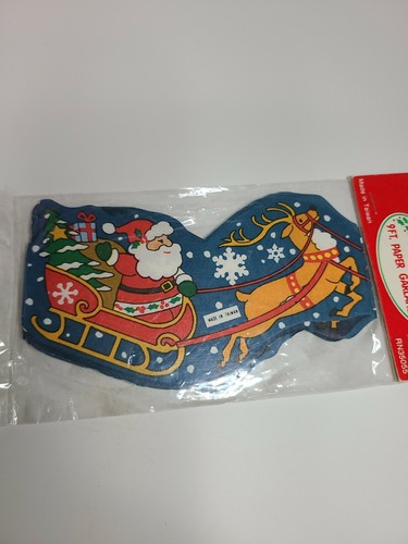 VINTAGE NOS 9FT. WEIHNACHTSPAPIERGIRLANDE, WEIHNACHTSSCHLITTEN - Bild 4 von 5