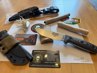 ESEE 4 S35VN OS-Kydexhülle Custom Leather Dangler Firesteel no TRC Bark River