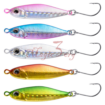 5Pcs Mini Fishing Lure Metal Jigs Spinner Baits Hooks Beach - Main Image