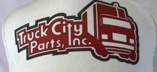 Vintage Truck City Parts Big Rig Trucker Hat Mesh SnapBack Cap Red and White