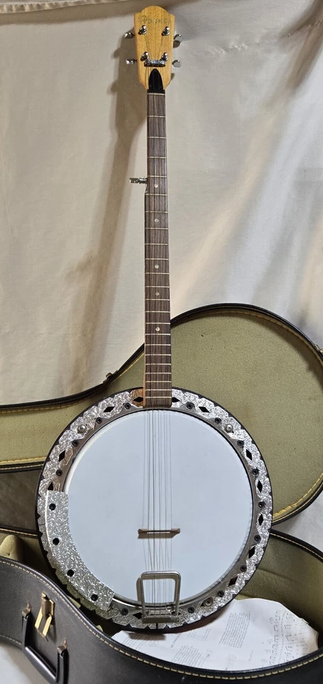 Hohner Banjo 5 String Bluegrass Folk Banjo w/ Case Vintage - Image 2 of 4