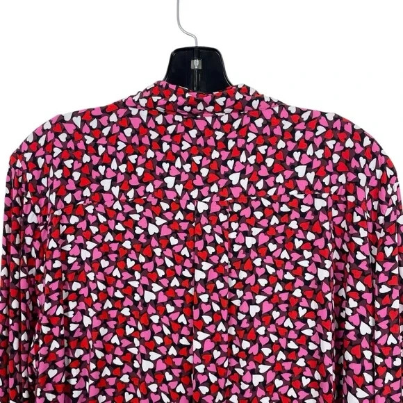 LOFT Outlet Heart Print Button Down Collared Blou… - image 10