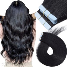 CLEARANCE Thick Tape In Skin Weft 100% Remy Human Hair Extensions Darkbrown 100G