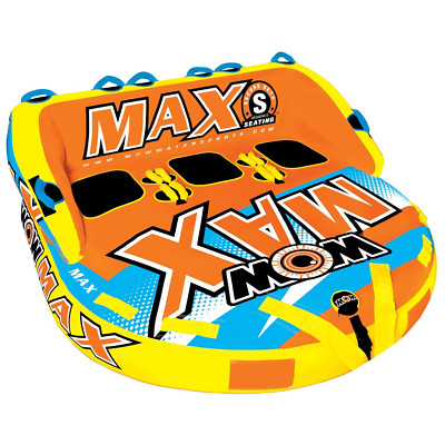 WOW Watersports Max Inflatable Towable Deck Tube w Foam Handles, Up to 3 Riders