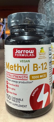 Methyl B-12, Lemon Flavor, 1000 mcg, 100 Lozenges - Jarrow Formulas