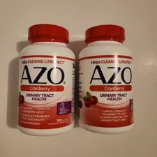 Azo Cranberry Urinary Tract Health Supplement 100 Softgels X2 Exp 08/2026+