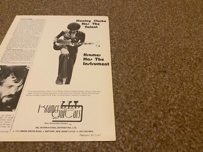 JBF68 WERBUNG 11X6 STANLEY CLARKE & KRAMER GITARREN