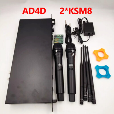 AD4D 2 Channel KSM8 Dynamic Wireless DJ Karaoke Microphone Digital Sys New