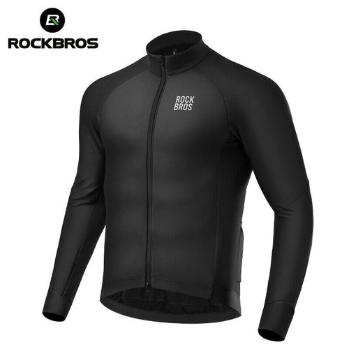 ROCKBROS Cycling Jersey Long Sleeve Winter Men Fleece Windproof Warm Bike Jacket - Picture 12 of 18