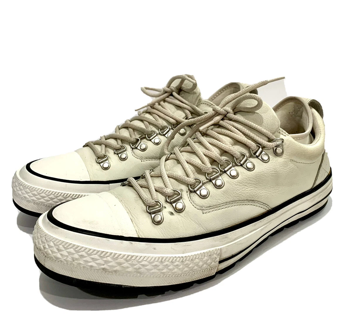 Ivory top leather converse