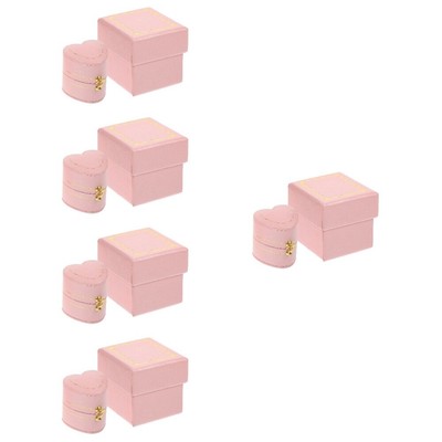  5 Sätze Schmuckschachtel herzförmiger Diamantringschnalle Design Storage Box