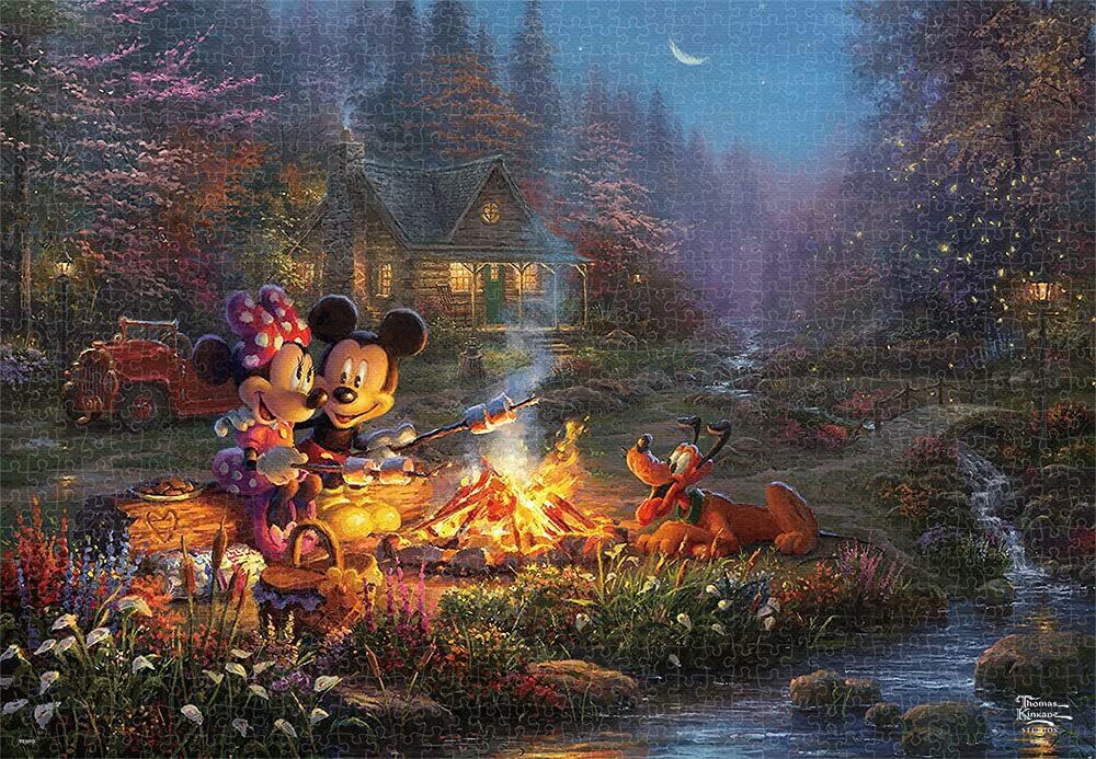 Jigsaw Puzzle Mickey and Minnie Sweetheart Campfire 1000 Piece (51