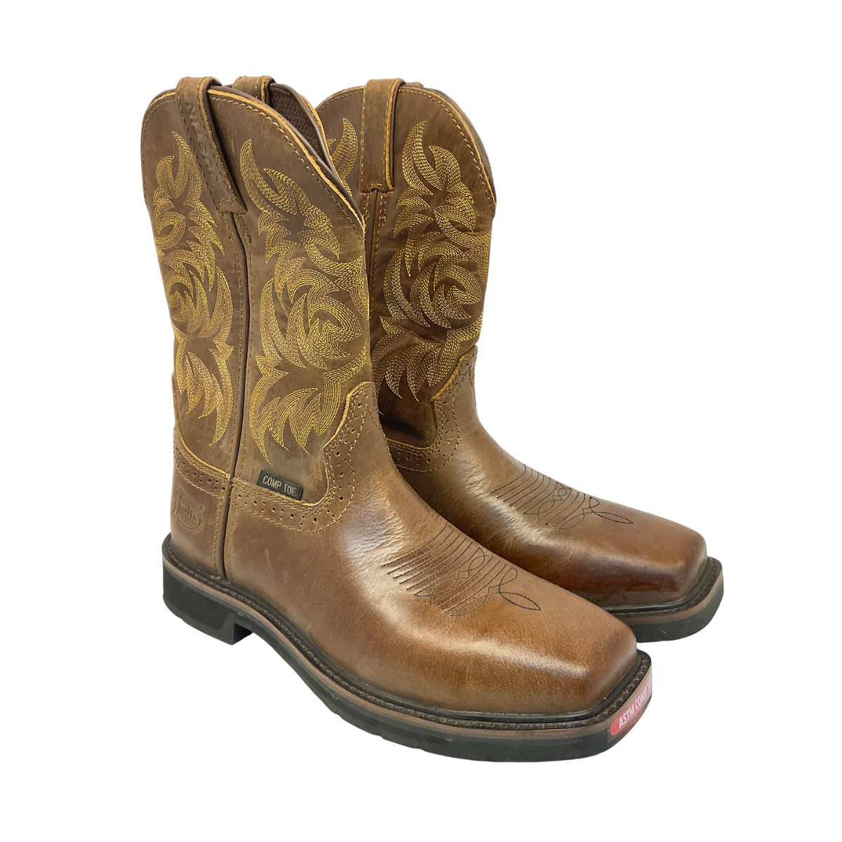Justin’s Men’s Size 9.5 D Brown Leather Work Boots Justin Mens Brown Leather Work Boots Commander X5 WP Steel  main image 3
