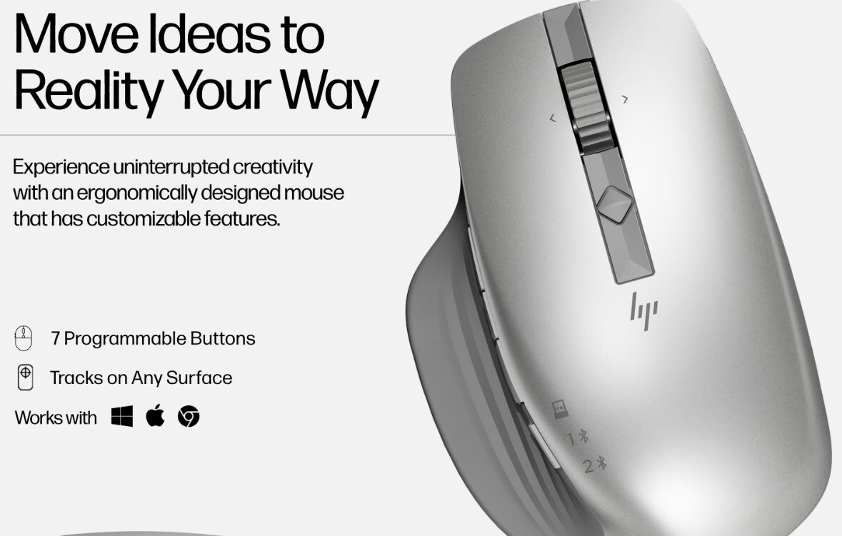 HP 930 Creator Wireless Silver Mouse (19U64AA#ABL) Genuine USA