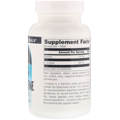 L-TYROSIN 500mg 100 Tabletten Stress Niedrig Stimmung Energie Schilddrüse Stütze - Bild 2 von 2