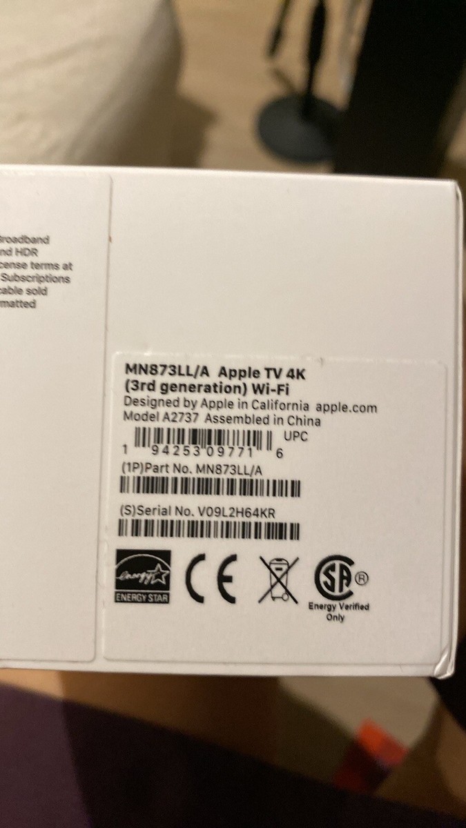 Apple TV 4K 3rd Gen. 64GB Media Streamer - Black, Wi-Fi Apple TV 4K 3rd Gen. 64GB Media Streamer - Black, Wi-Fi