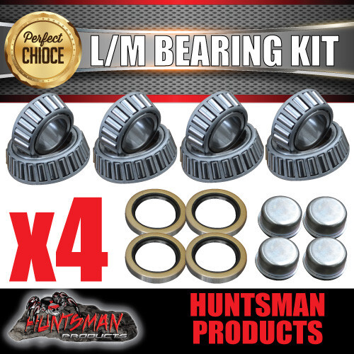 x4 (LM) Holden Trailer Wheel Bearing Kits + Oil Seal & Dust Cap Suit 39/40 Axle - Picture 1 of 1