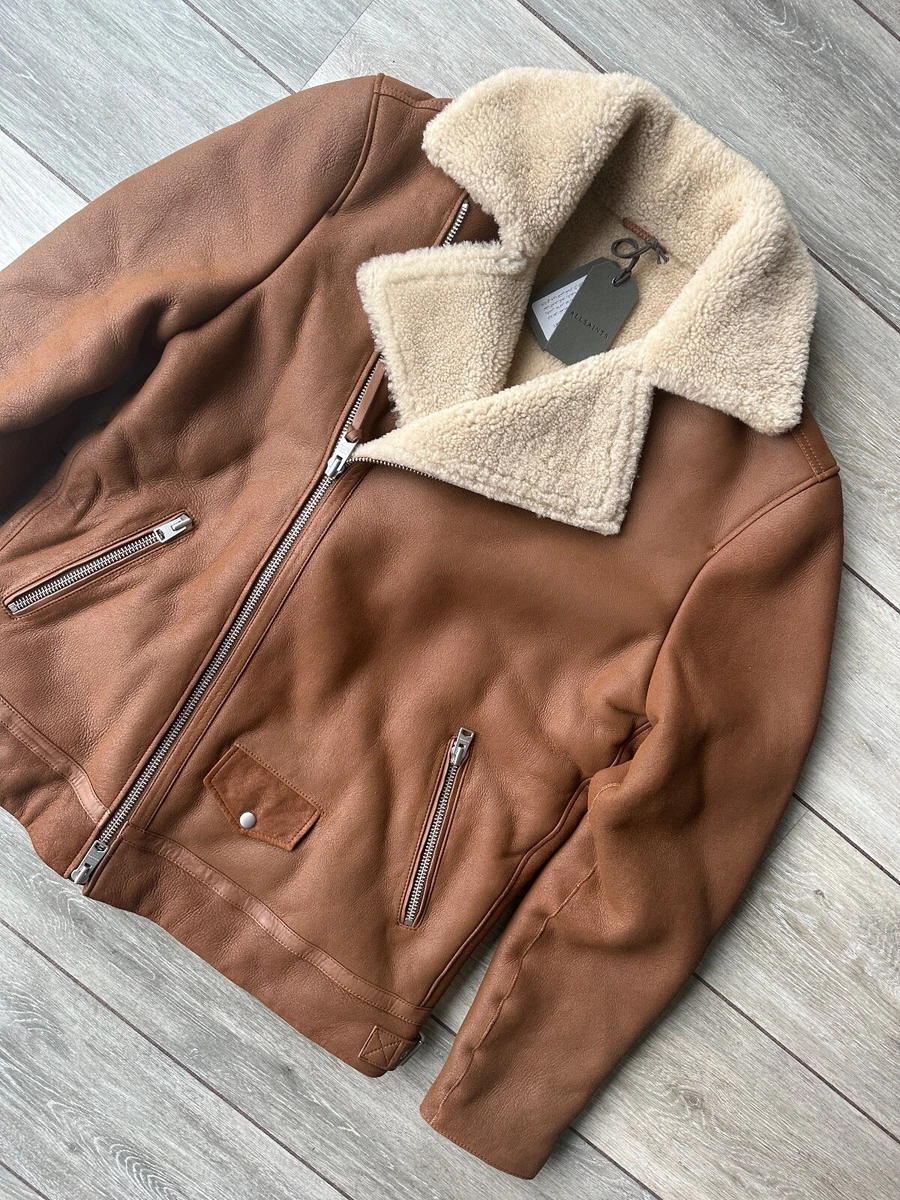 Shearling biker shop jacket mens