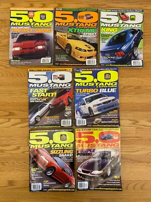 Lot of 7 5.0 Mustang & Super Fords Magazine 2002 Feb April July Aug Sept Nov Dec