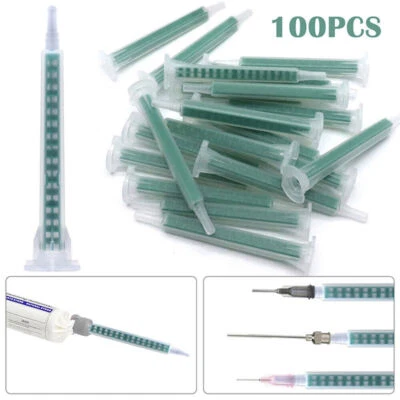 TOP5A-UK 100 Pcs Static Mixer Epoxy Resin Mixing Tube Nozzles Syringe for AB Glue Gun