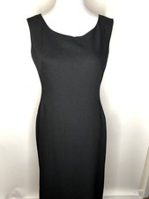 Maggy London Sleeveless Little Black Dress One Slit Career Sheath Size 8 Womens